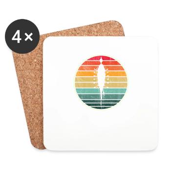 Retro Rowing Crew Boat Vintage Rower Row Team Fun - Coasters (set of 4) - white - Front