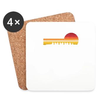 Rudern Retro Vintage Style für Ruderboote Crew - Untersetzer (4er-Set) - Weiß - Vorne