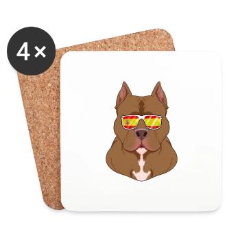 Pitbull I Lunettes de soleil Espagne I Drapeau espagnol - Dessous de verre (lot de 4) - blanc - Devant