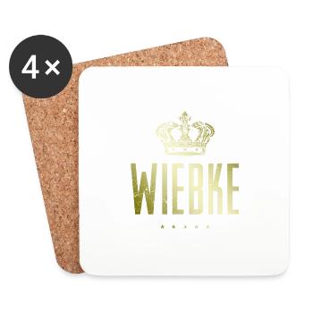 Wiebke - Dessous de verre (lot de 4) - blanc - Devant