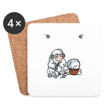Komme was Wolle ich stricke das Stricker Geschenk - Untersetzer (4er-Set) - Weiß - Vorne