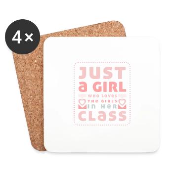 FUNNY JUST A GIRL WHO LOVES THE GIRLS IN HER CLASS - Dessous de verre (lot de 4) - blanc - Devant