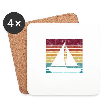 Meine Urlaubspläne Ansegeln Boot Meerliebhaber - Untersetzer (4er-Set) - Weiß - Vorne