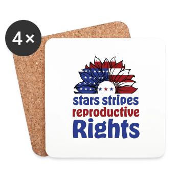 Stars Stripes Reproduktive Rechte Frauen 4. Juli - Untersetzer (4er-Set) - Weiß - Vorne