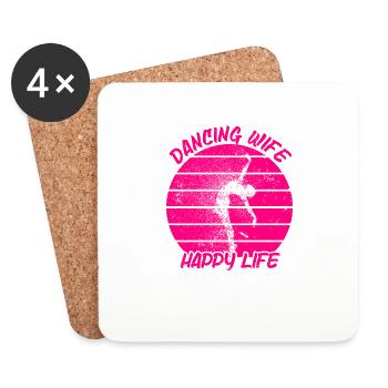 Femme dansante Happy Life Dancer Ballet Ballerine - Dessous de verre (lot de 4) - blanc - Devant