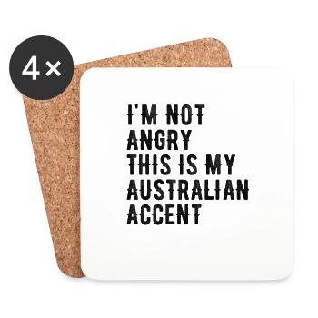Ich Bin Nicht Böse, Mein Australischer Akzent - Untersetzer (4er-Set) - Weiß - Vorne