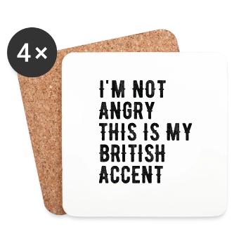 Ich Bin Nicht Böse, Mein Britischer Akzent - Untersetzer (4er-Set) - Weiß - Vorne