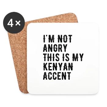 I Am Not Evil, My Kenyan Accent - Coasters (set of 4) - white - Front