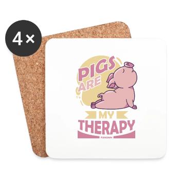 Pig - Coasters (set of 4) - white - Front