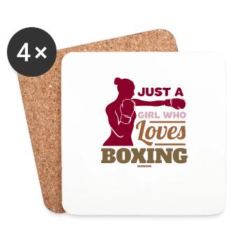 Just A Girl Who Loves Boxing - Untersetzer (4er-Set) - Weiß - Vorne