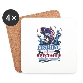 Pêcheur - Dessous de verre (lot de 4) - blanc - Devant