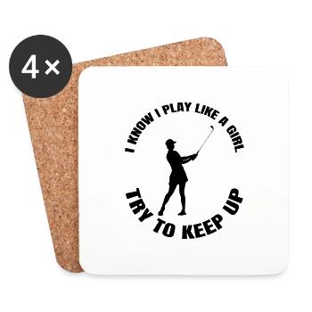 Golf Golf Ball Girls Clubs de golf - Dessous de verre (lot de 4) - blanc - Devant