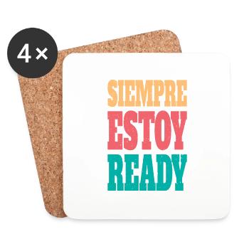 Siempre estoy bereit - Untersetzer (4er-Set) - Weiß - Vorne