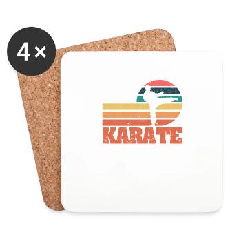 Vintage Karate Lovers Sunset Martial - Coasters (set of 4) - white - Front