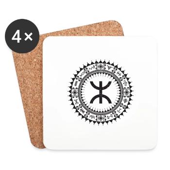 Horoscope Berbère - signe Astrologie - Dessous de verre (lot de 4) - blanc - Devant