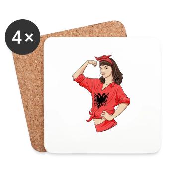 Albanian Girl Unbreakable I Albanian Heritage I - Coasters (set of 4) - white - Front