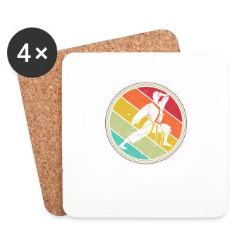 Karate Athlete Sparring Martial Arts Fighter Asia - Coasters (set of 4) - white - Front