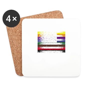 American Flag White Black Belt Colors - Coasters (set of 4) - white - Front