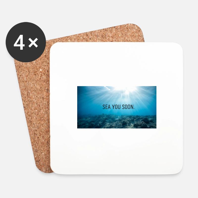 Meer - und Strandliebe - Untersetzer (4er-Set) - Weiß