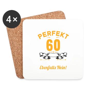 Bin ich perfekt mit 60 Jahren 60. Geburtstag - Untersetzer (4er-Set) - Weiß - Vorne