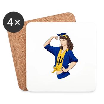 Barbados Girl Unbreakable I Patrimoine de la Barbade - Dessous de verre (lot de 4) - blanc - Devant