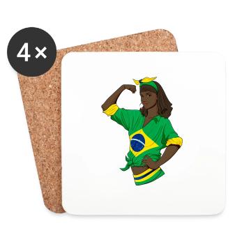 Brazilian Girl Unbreakable I Brazilian Heritage - Coasters (set of 4) - white - Front