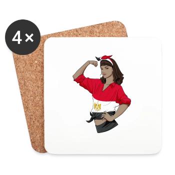 Egyptian Girl Unbreakable I Egyptian Heritage I - Coasters (set of 4) - white - Front