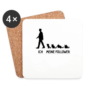 Ich Meine Follower Chinchilla Liebhaber Nager Fan - Untersetzer (4er-Set) - Weiß - Vorne