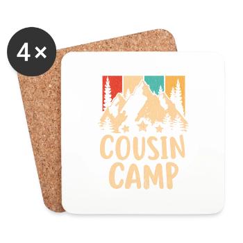 Cousin Crew Camping Outdoor Sunset Summer Camp - Coasters (set of 4) - white - Front