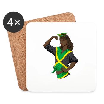 Fille jamaïcaine incassable I Héritage jamaïcain I - Dessous de verre (lot de 4) - blanc - Devant