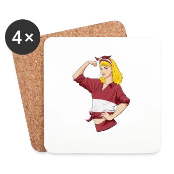 Latvian Girl Unbreakable I Latvian Heritage I - Coasters (set of 4) - white - Front