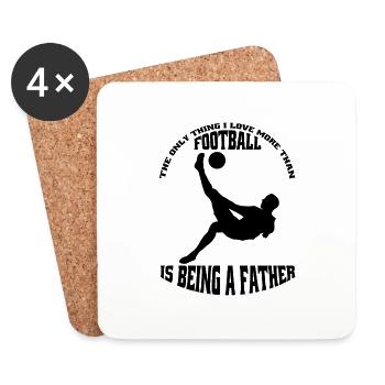 Père du football Entraîneur de football Papa Joueur de football - Dessous de verre (lot de 4) - blanc - Devant