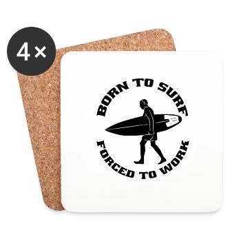 Surf surf moniteur planche de surf - Dessous de verre (lot de 4) - blanc - Devant