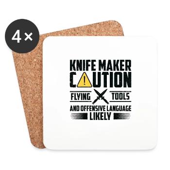 Knifemaking Knife Making Bladesmith Smithing Knife - Coasters (set of 4) - white - Front