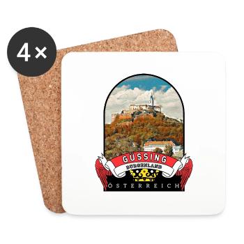 Burgenland Güssing Österreich Souvenir - Untersetzer (4er-Set) - Weiß - Vorne