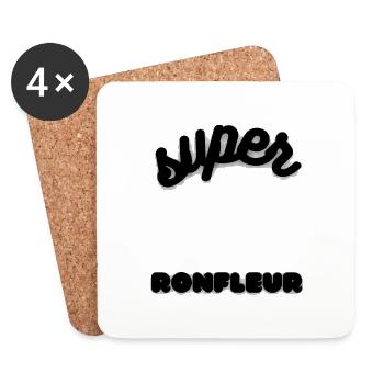super ronfleur cadeau homme ami expression humour - Dessous de verre (lot de 4) - blanc - Devant