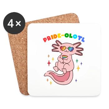 Axolotl Pride LGBTQ Pride Gift - Coasters (set of 4) - white - Front