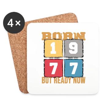 1977 birthday 45 years 45th anniversary retro party - Coasters (set of 4) - white - Front