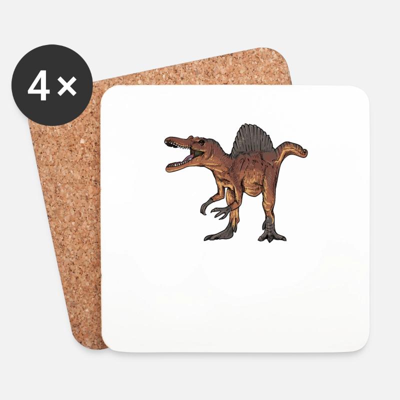 Spinosaurus I Dornechse Kreidezeit Fossil - Untersetzer (4er-Set) - Weiß