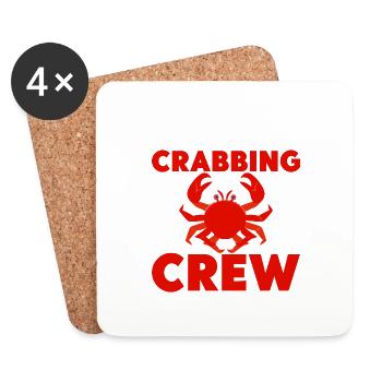 Équipage de crabe - Dessous de verre (lot de 4) - blanc - Devant