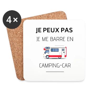 Je peux pas je me barre en camping-car - Dessous de verre (lot de 4) - blanc - Devant