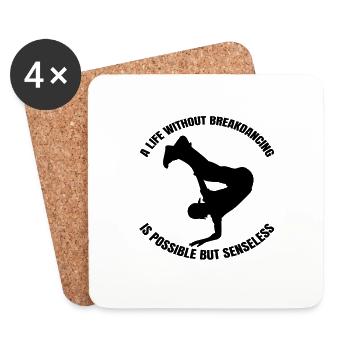 Breakdance Geschenk Tanzen Tanzsport Tänzer - Untersetzer (4er-Set) - Weiß - Vorne