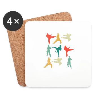 Vintage Martial Arts Fun Karate Taekwondo Boxen - Untersetzer (4er-Set) - Weiß - Vorne