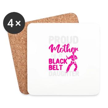 Fière mère d’une fille ceinture noire - Dessous de verre (lot de 4) - blanc - Devant
