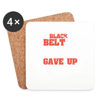 Arts martiaux Une ceinture noire est une ceinture blanche - Dessous de verre (lot de 4) - blanc - Devant