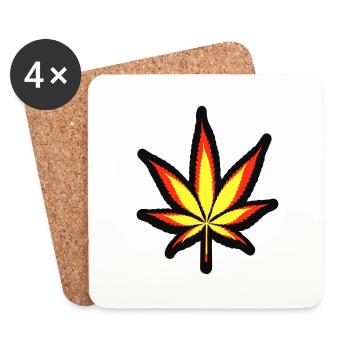 Cannabis Allemagne - Dessous de verre (lot de 4) - blanc - Devant