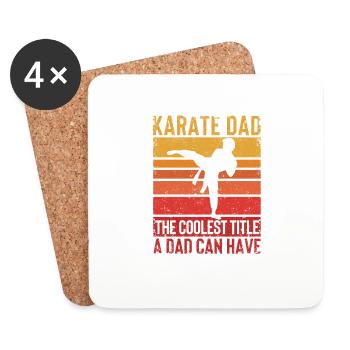 Drôle de papa Arts martiaux Papa Amoureux Fête des Pères - Dessous de verre (lot de 4) - blanc - Devant