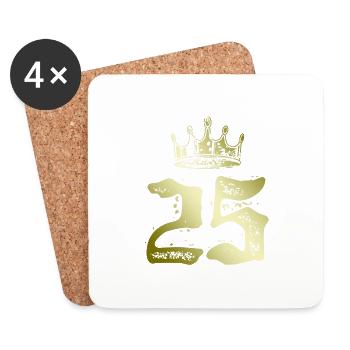 25 Couronne numérique - Dessous de verre (lot de 4) - blanc - Devant