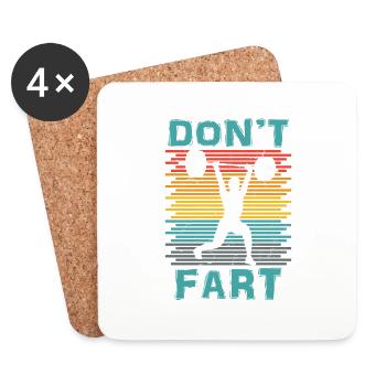 Funny Don't Fart Weight Lifting Workout Fitness Gy - Coasters (set of 4) - white - Front