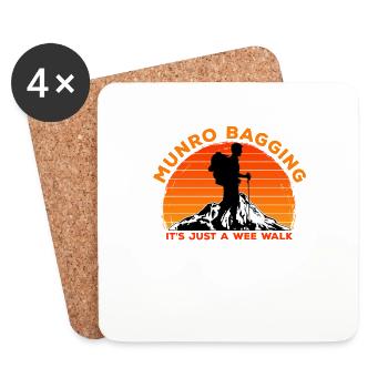 Munro Baggers Munro Bagging Wee Walk Schottischer Hügel - Untersetzer (4er-Set) - Weiß - Vorne